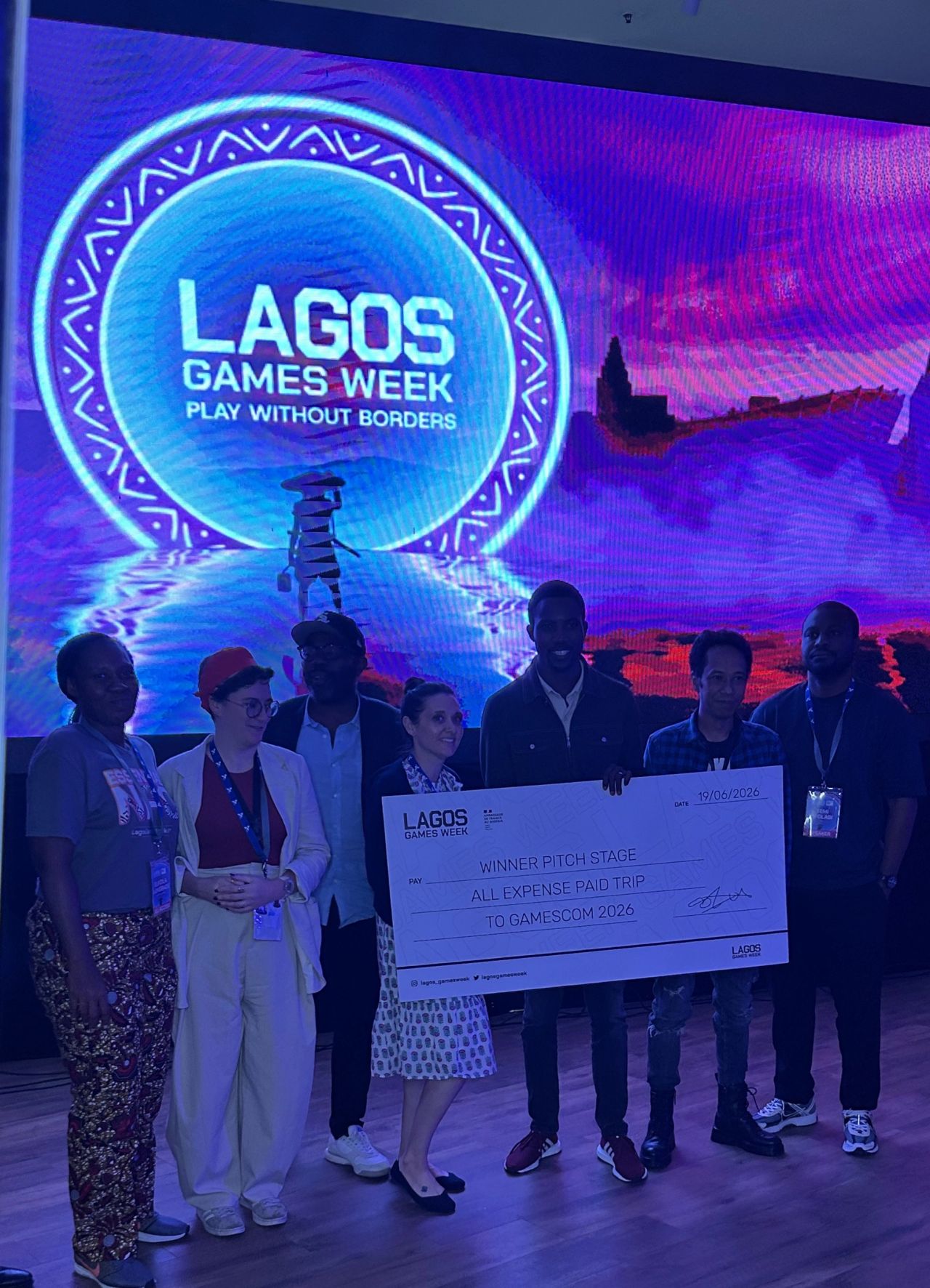 Pitch Stage winners and Lagos Games Week organizers on stage